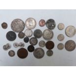 An interesting collection of coins to include Jersey Liberation 1945 penny, Roman, silver George