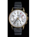 Swiss Emperor gentleman's chronograph wristwatch with black hands, gold baton markers, inset