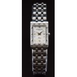 Raymond Weil Tango ladies wristwatch ref. 5971 with diamond markers, diamond set bezel, silver Roman