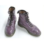 A pair of Air Wair Dr Marten's purple boots, probably size 9