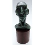 Malcolm Poynter (British, b 1946) bronze head and shoulders study of a man, cast as a gift for a