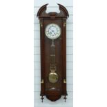 James Stewart, Armagh mahogany cased Vienna regulator wall clock, with Roman enamelled dial with