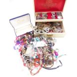A collection of jewellery including Miracle brooches, Sphinx brooch, vintage necklaces, glass