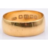 Edwardian 22ct gold wedding band/ ring, Birmingham 1906, 5.5g, size S
