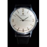 Tissot gentleman's wristwatch ref. 41000-42000-1 with silver hands, numerals, hour markers and dial,