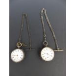 Two silver pocket watches, one W Herbert of Bristol the other an unnamed continental example, both