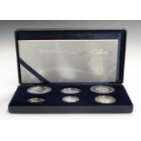 Royal Mint UK 2007 Family Silver Collection, comprising five silver proof coins, cased with booklet