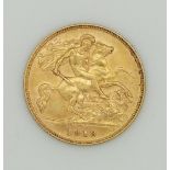 1913 George V gold half sovereign