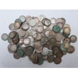 Approximately 194g of silver threepenny pieces Queen Victoria onwards