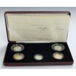 Royal Mint UK 2006 Piedfort Collection, comprising five coins (no crown) cased with certificates and