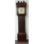 Charles Hopwood of Rochdale Georgian longcase clock with 32.5cm square painted Roman dial, date