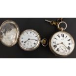 Two hallmarked silver cased pocket watches, one an H.Samuel Manchester keyless winding hunter, the