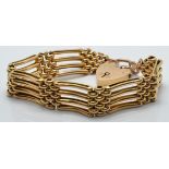 A 9ct gold gate bracelet, 21.7g