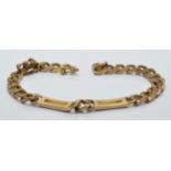 A 9ct gold curb link bracelet, 16.7g