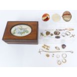 A collection of jewellery including 9ct gold ring, 9ct gold necklace and Victorian stick pin (4.4g),