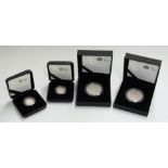 Four Royal Mint silver proof coins comprising two Henry VIII commemorative £5 crowns and two 2008