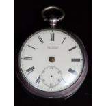 George Wilson of Penrith hallmarked silver open faced pocket watch with inset subsidiary seconds