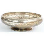 George V Arts & Crafts hallmarked silver pedestal bowl with hammered finish, London 1923 maker