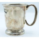 George VI hallmarked silver christening mug, Sheffield 1949 maker Viner's Ltd, height 7.5cm,