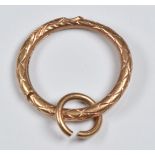 Victorian yellow metal loop in the form of a serpent, 3.8g
