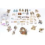 A collection of vintage earrings