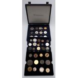 Westminster case containing a collection of medallic coins etc