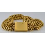 Victorian yellow metal bracelet made up of three stands of knotted links, 32.0g