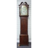 J Howison, Perth Georgian longcase clock, the 33cm painted arched Roman dial with two subsidiary