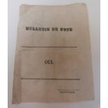Napoleon Chaix Paris voting paper 'bulletin de vote'