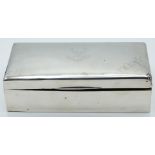 George V hallmarked silver cigarette box, Chester 1923 maker's mark rubbed, width 18cm