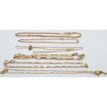 Five 9ct gold bracelets, 6.9g