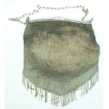 A silver mesh purse / bag with import marks, 925 and maker/importer BB, 20 x 18cm