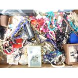 A collection of costume jewellery including beads etc