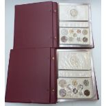 Two coin albums containing largely complete sets of GB coinage 1937-67, some silver content