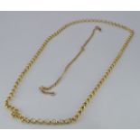 A 9ct gold necklace and a 9ct gold bracelet, 6.5g