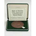 1990 Royal Mint Battle of Waterloo 175th Anniversary commemorative bronze medal, cased with