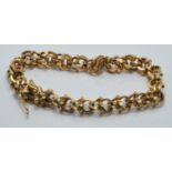 French 9ct gold bracelet made up of coiled circular links, 23g