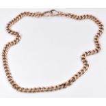 A 9ct rose gold curb link necklace/ watch chain, 40g