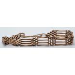 A 9ct rose gold gate bracelet, 15.9g