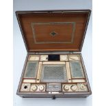 A 19thC Anglo Indian Vizagapatam sewing / needlework sadeli and ivory inlaid rosewood workbox with