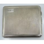 Art Deco hallmarked silver cigarette case with engine turned decoration, Chester 1931 maker E J