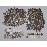 A collection of UK and overseas coinage, Charles II onwards, includes some tokens, 18thC coins, very