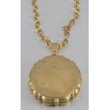 A 9ct gold locket and chain, 12.0g