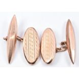 A pair of Art Deco 9ct rose gold cufflinks, Chester 1924, 3.2g