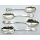 Four various Georgian hallmarked Scottish silver table spoons Edinburgh, 1761 maker possibly James