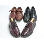 Two pairs of Barker of Earls Barton gentleman's leather brogues, both size 8 with shoe trees and a