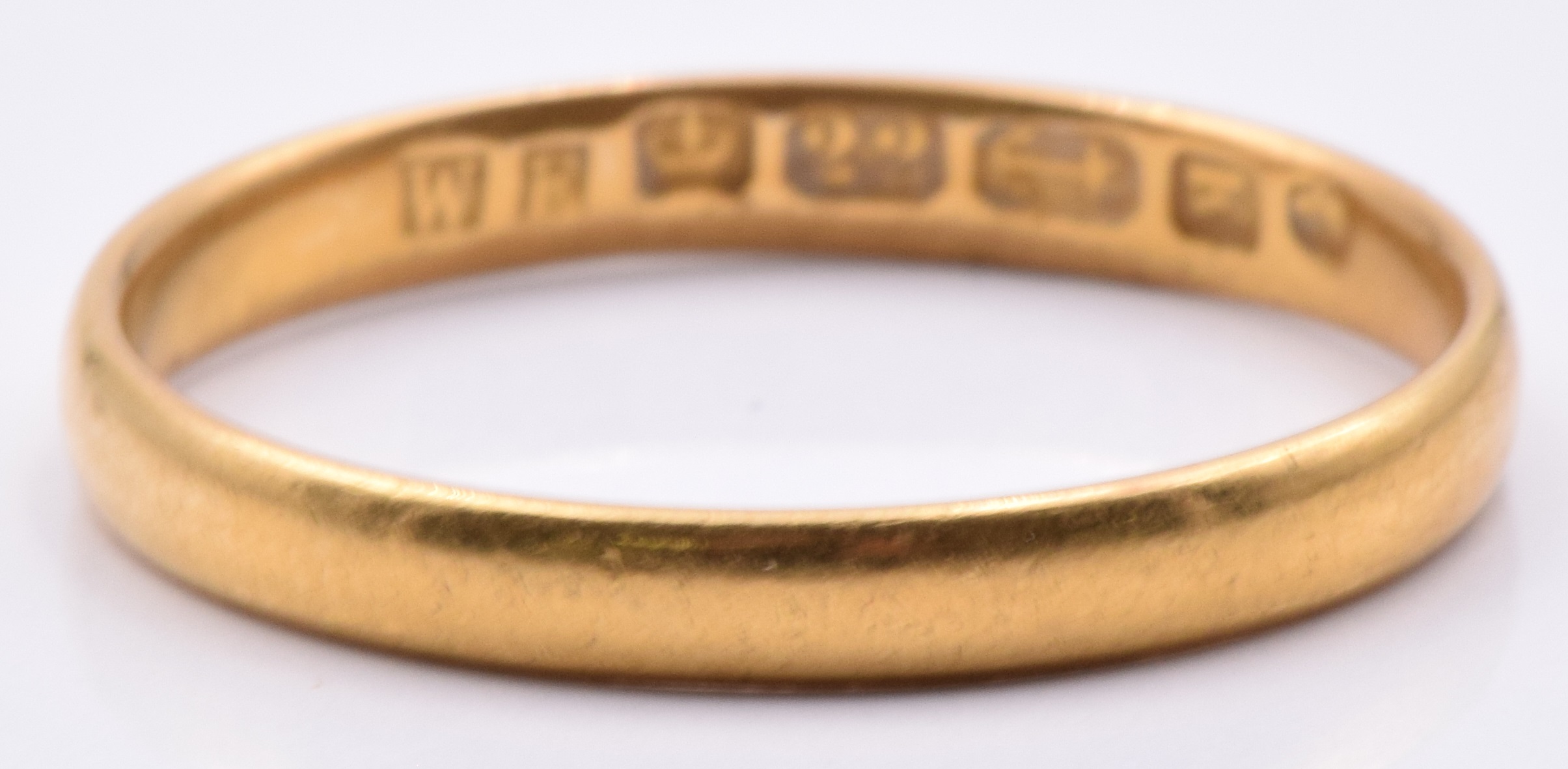 Victorian 22ct gold wedding band/ ring, Birmingham 1859, 1.9g, size L