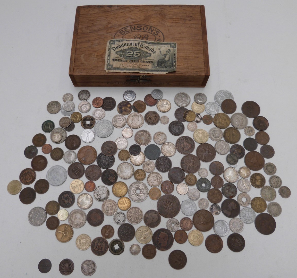 An amateur collection of largely overseas coins, 18thC onwards, includes silver content