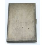 Hallmarked silver cigarette case with gilt interior, weight 214g