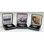 Three Royal Mint silver proof Piedfort coins comprising two 2007 £2 coins, Slavery and Act of